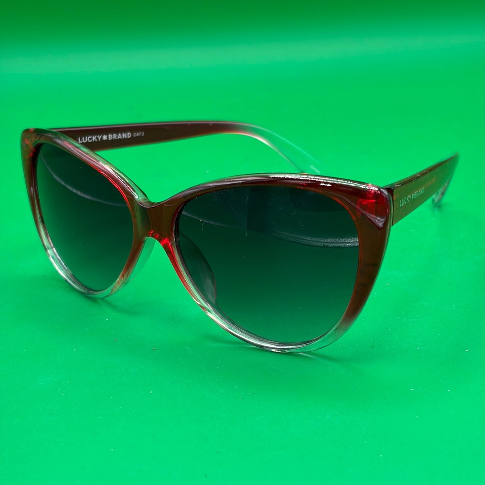 Lucky Brand Beacon Womens Pink Gradient Oversized Cat Eye Sunglasses 59-15-140